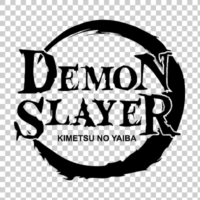 Black Demon Slayer English Wordmark Logo PNG
