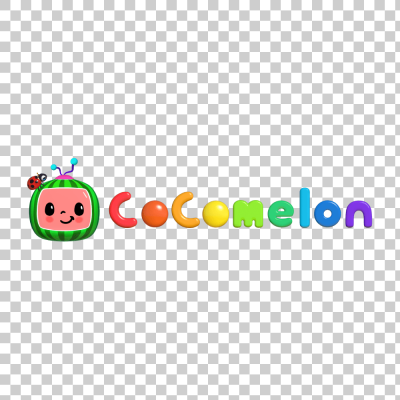 Colorful Cocomelon watermelon television symbol logo transparent png