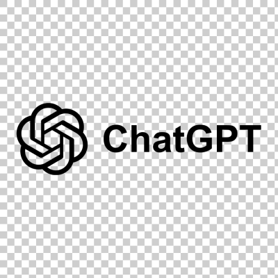 Official ChatGPT black font name logo transparent png