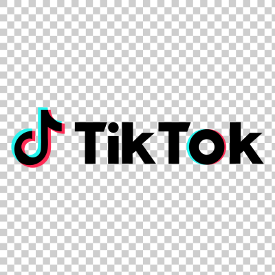 Official Tiktok typography website banner logo transparent png