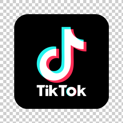 Tiktok app square icon black background logo png
