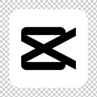 White CapCut video editor app icon logo transparent png